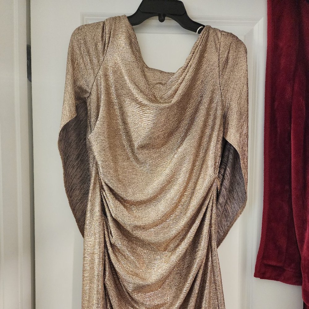 Pink/Rose Gold Metallic Party Dress